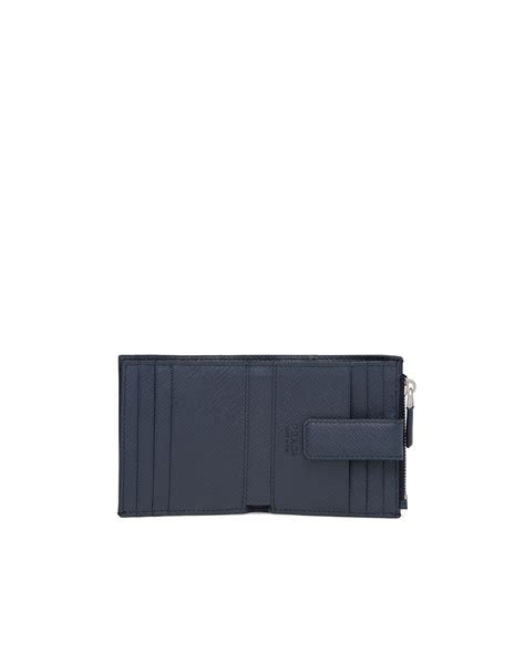 Baltic Blue Saffiano leather card holder 